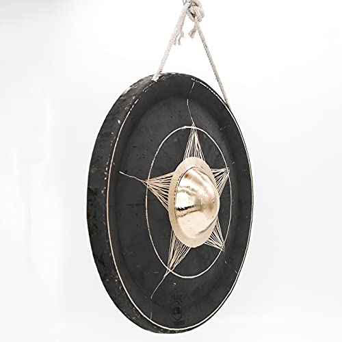 ハンドメイドブロンズゴングバオゴング中国の高原、マレット付き伝統的なパーカッション楽器、ヨーゴへのギフト、瞑想、スポーツゲーム、ペットの訓練、警告 (Size : 36cm/14.17in)