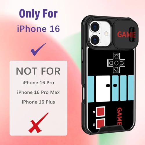 Image of Funermei for iPhone 16 Case - Women Girls Cute Phone Cover Girly Pretty Aesthetic Game Unique Design with Camera Cover Funda for Apple for iPhone 16