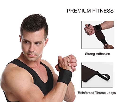 Sujayu Wrist Wraps, 2 Pack Wrist Brace Wrist Straps For Weightlifting, Wrist Straps Lifting Straps Wrist Weights Carpal Tunnel Wrist Brace, Wrist Brace For Working Out Gym Accessories For Men (Black) #TOP4