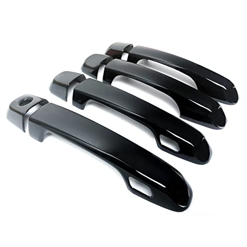 Door Handle Covers Trim Compatible with Toyota 4Runner 4WD N280 Prado J150 2010-2022 2017 2018 2019 2020 2021 Car Styling Accessories Exterior Door Handles with Smart Key Holes Glossy Black 8PCS ABS