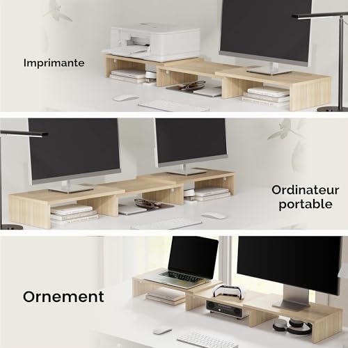 Réhausseur d'Écran en Bois Soulagez votre Dos avec le Support Réglable PC - 5