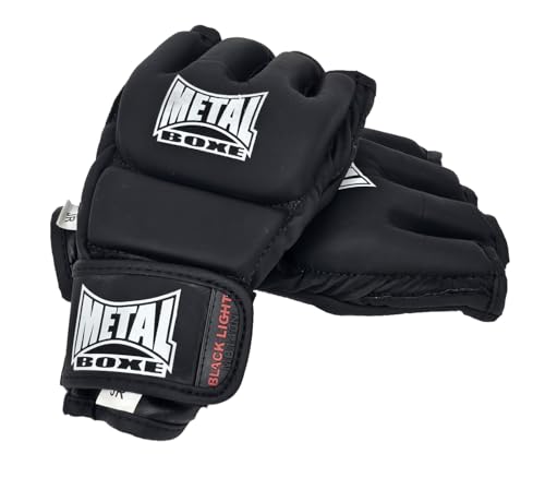 Metal Boxe Gants de Combat Libre Noir Senior