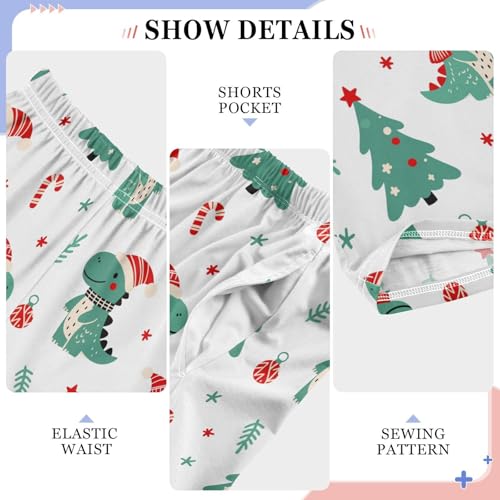 Boys' Pants Christmas Dinosaurs Trees Toys Long Bottoms Jogger Pants Elastic Waist Trousers with Pockets S-XL4