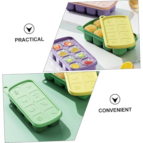 Set de 3 moldes para hielo con tapa, colores surtidos miniatura 7