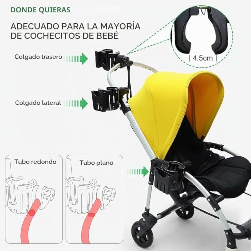 Miniatura 5 de Portavasos, Portavasos, Accesorios Para Cochecitos De Bebé, Portavasos De Café, Portavasos De Bicicletas, Sillas De Ruedas, Andadores, Bicicletas Y Scooters