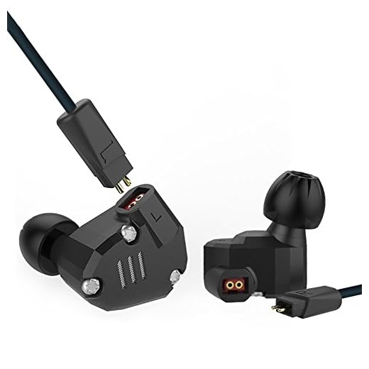 Quad Driver Headphones,ERJIGO KZ ZS6 High Fidelity Extra Bass Earbuds Without Microphone,with Detachable Cable (Black)