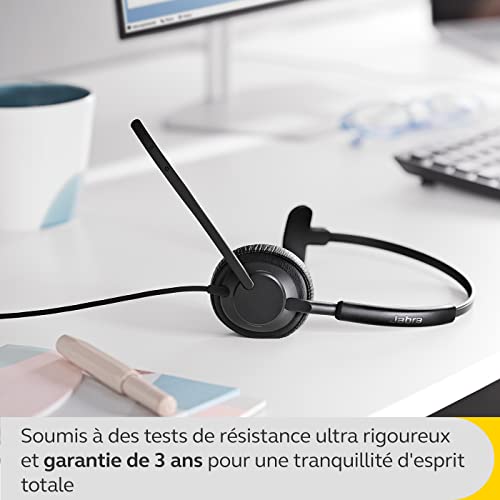 Jabra Engage 50 II - Micro-casque filaire mono & unité de contrôle d’appel Link - 3 micros à réduction de bruit, ultra-léger, USB-A - Certifié MS Teams, fonctionne & toutes les plateformes - Noir