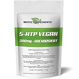 450 Tabletten 5-HTP Vegan | 200 mg echtes 5HTP | Original L-5-Hydroxytryptophan Hochdosiert - Natürliches Griffonia-Samen-Extrakt | natürlicher Serotonin Booster | L-Tryptophan stärkste Qualität