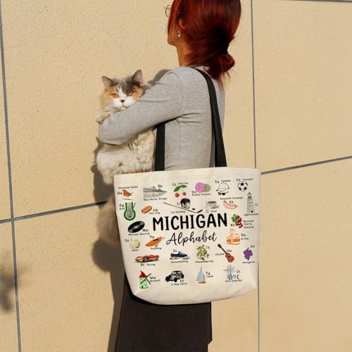 Bolso Tote Michigan con bolsillo interior y diseño estético miniatura 2