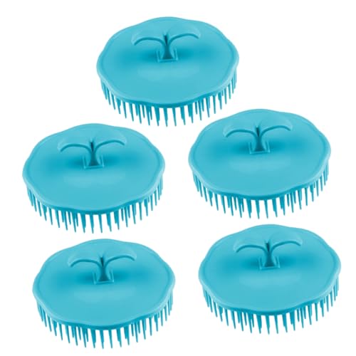 WRITWAA 5 pièces Brosse Massage Du Chevelu Plastique Peigne Shampooing Rond Portable Nettoyage Profond et Soulagement Démangeaisons Accessoires pour Bain et Usage Couleur Aléatoire
