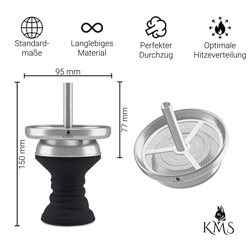 KMS Shisha Kopf Set – Steinkopf Shisha mit Zubehör – Kaminaufsatz Shisha und Sieb – Premium Shisha Zubehör mit besserer… – Bild 4
