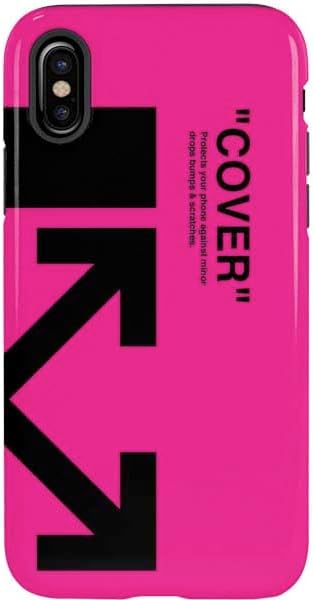 Skinit Pro Phone Case Compatible with iPhone X - Black and Pink Arrows Design