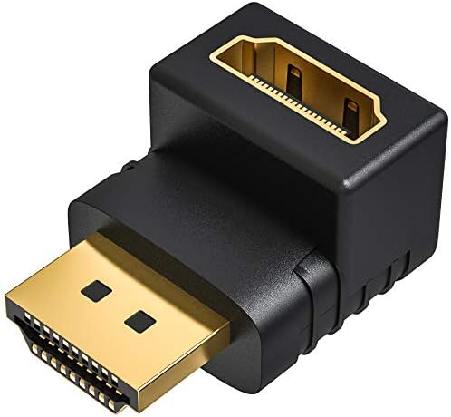 HDMI Right Angle Adapter for TV 1 Pack, Ancable 270 Degree HDMI Male to Female Gold Plated Contacts 3D 1080p Full HD 4K Compatible with Samsung TV, LG TV, PS4, Xbox, Lenovo, Dell Laptop etc