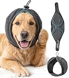 Swooflia Dog Ear Muffs Cover - Dog Cat Ears Muffs for Bath Noise Protection Calming Cold Weather Anxiety Relief, Dark Grey Small Adjustable Top for Grooming Bathing Fireworks and Travel S