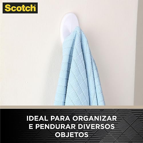 Scotch, 3M, Gancho Adesivo, Fixação Permanente, Sem Furos, Branco, 1 unidade