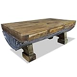 Dieser antik anmutende Couchtisch aus recyceltem Altholz versprüht rustikalen Charme und wird schnell zum Blickfänger in Ihrer Einrichtung werden.