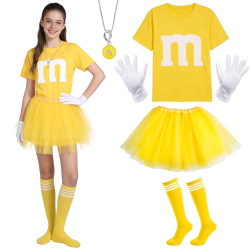 Kitimi Faschingskostüme Damen Gruppen Kostüm, T-Shirt M Tüllrock Handschuhen Socken und Halskette, Faschingskostüm Karneval Gruppenkostüm...