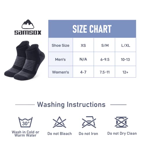 Samsox 2-Pair Merino Wool Running Socks, Made In Usa, Black L/Xl (Men 10-13 / Women 12+) #TOP1