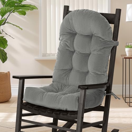 Image of mudilun Adirondack Chair Cushion 44x19x4in for Indoor Rocking Chair Pads | High-resilience foam particles,Thick Tufted, Anti-Slip with Ties,Fits most high back indoor Adirondack & rocking chair Pads