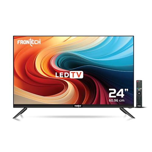 Image of FRONTECH 60.96 cm (24 inch) HD LED TV | 1366x768 Resolution | 20W Sound Output | Multiple Ports | Black Glossy Finish (TV-0021)