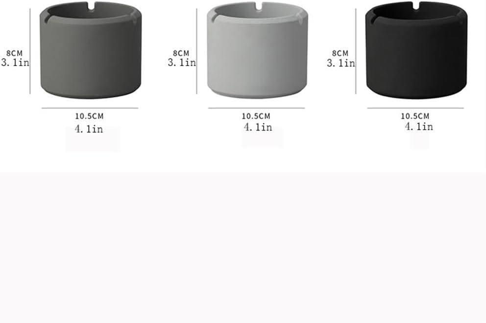 Ashtrays for Cigarettes Cylindrical Ashtray Cement Ashtray, Indoor Outdoor Ashtray, for Home Office Patios Gardens and Indoor Outdoor Spaces Home Decor Home Ashtrays(Light Grey)