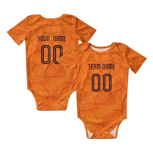Wieween Personalisiert Fußball Baby Strampler Orange