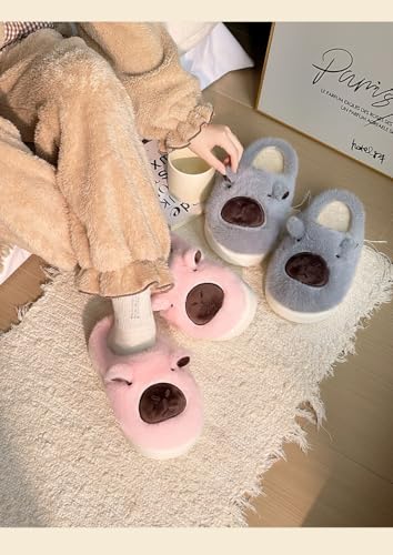 Capybara Slippers & Bath Robes Sets Cute House Slippers for Woman - Fluffy Comfort Wear Slip On Shoes Non Slip Chunky Sole with Wearable Blankets Kawaii Animals Christmas Gift for Daughters Capy-Lover4