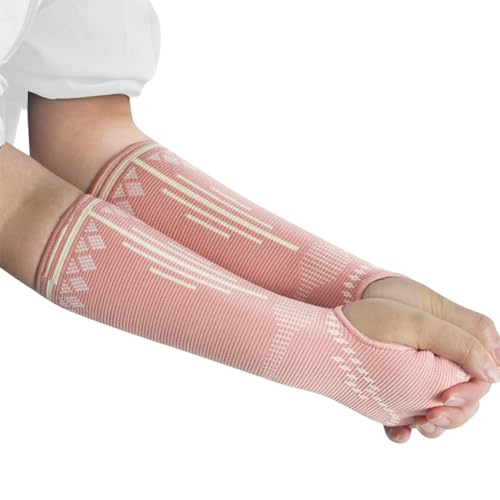 ZONADAH Arm Guard Pair, Pink Forearm Sleeves with Wrist Support