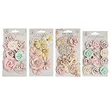 Prima Scrapbooking Supplies Prima Flowers Bundle - 4 packs Flowers for Art Journaling Bullet Junk Journal Planners DIY Paper Stickers Craft Kits Notebook Collage Album Aesthetic Cottagecore Picture Fr