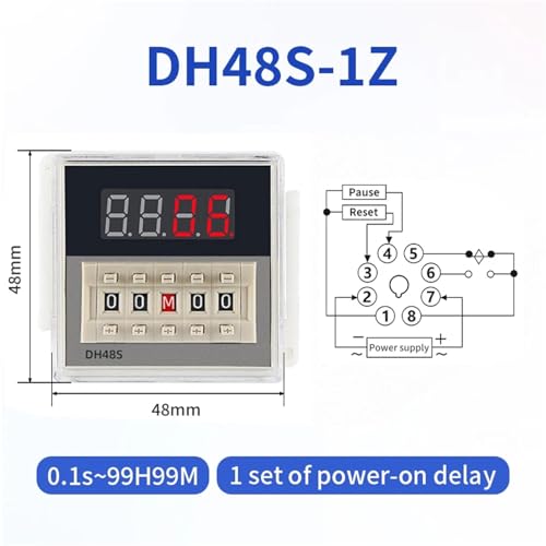 Minuteur programmable numérique DH48S double temporisation AC220V à écran LED - 5