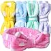 Bow HeadBands, Teenitor Women Headbands for Makeup Cosmetic Facial Shower Spa Elastic Hair Band Hairlace Headband for Baby girls Yellow Blue Green Purple Pink, 5pcs