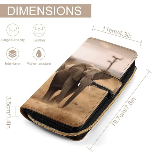Wild Animals Elephants Wallet Multifunctional Wallets for Men Compact Wallet Purse Passport Bag2
