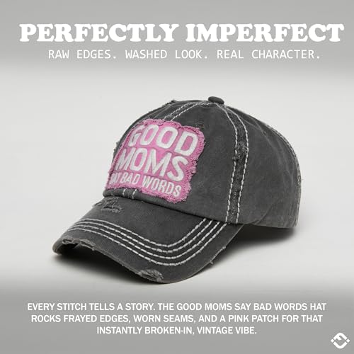 Image of Funky Junque Womens Baseball Cap Distressed Vintage Unconstructed Embroidered Dad Hat