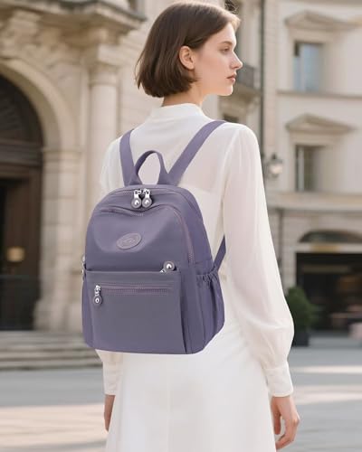 Image of Tanweibago Mini Nylon Women Backpacks,11L Small Ladies backpacks Casual Lightweight Women Shopping Travel Daypack (Grey)