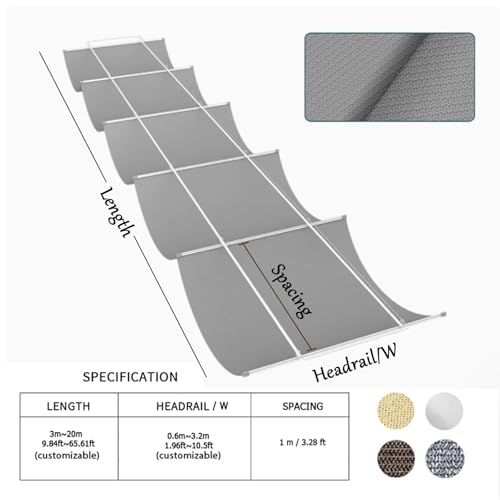 Auvent de rechange personnalisé imperméable pour tonnelle rétractable 2,2x4m - 3