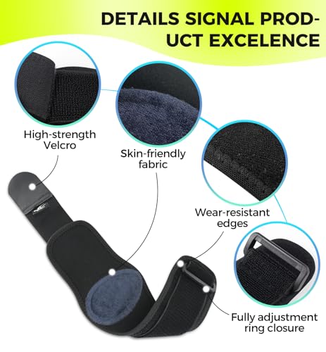 HiRui Tennis Elbow Brace - Compression Support for Men & Women (Black - 1 Pack)