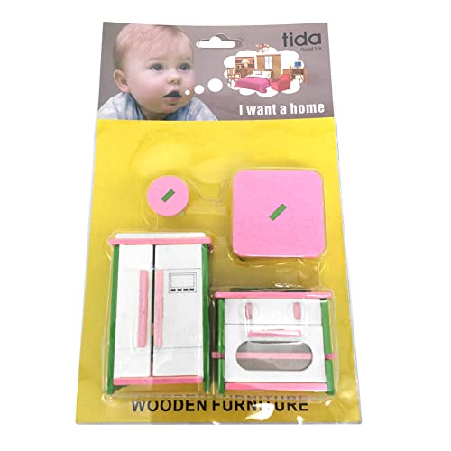 Conjunto de móveis de casa de bonecas de madeira,Brinquedos para crianças Dollhouse Furniture Playse