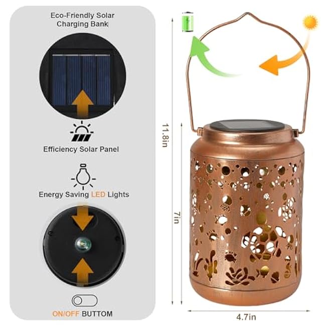 Solar Lanterns Outdoor Turtle Lantern Garden Decor Waterproof Decor Light Hanging Solar Lights Yard Decor,Gifts for Women Gifts for Mom Gifts for Grandma