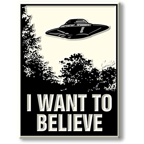 Imán UFO I Want to Believe 3D Rubber Vintage 2.4 x 3.2 in