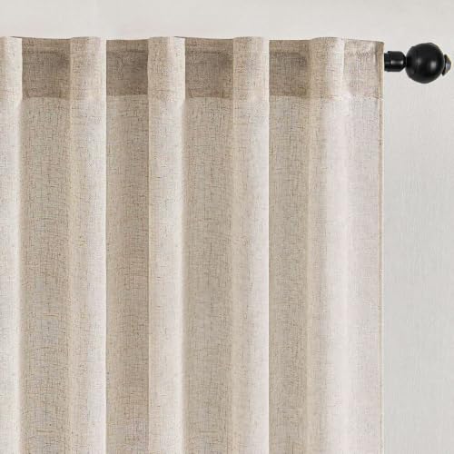 Deconovo Light Filtering Sheer Curtains 96 Inches Long for Living Room