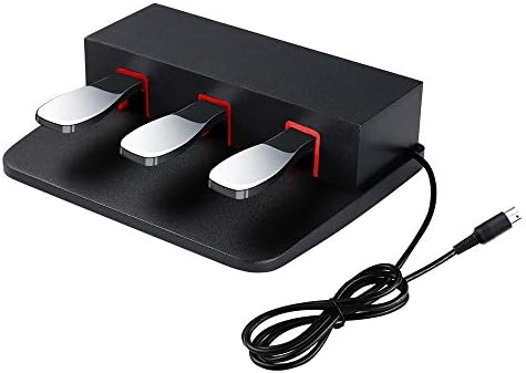 DAOK 3-pedal for digital keyboard piano, Three foot pedal unit Compatible for Yamaha P125, P121, P515, P128, DGX670 Electric piano (Black)