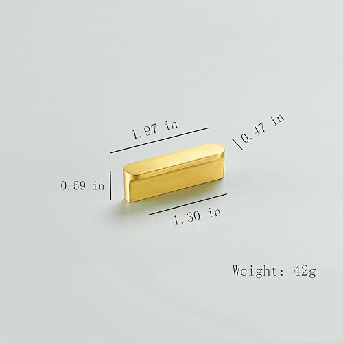 Miniatura 3 de HUHUIAOH Manija rectangular con mango de latón macizo, estilo minimalista, para armario, dormitorio, sala de estar, cajón, manija de puerta,