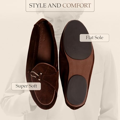 Mens Loafers El Guante Flat Hook Brown | Nautical-Inspired Dress Casual Shoes with Metal Hook Detail | Romero & MC Paul4