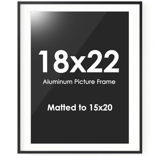 Fun Memories 18x22 Picture Frame, Metal Picture Frame Wall Mounting Horizontally or Vertically - Poster Frame Simple and Elegant Decor for Wall - 1 Pack - Black