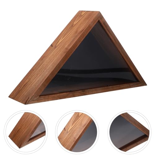 TEHAUX Vitrine De Madeira Para De Veteranos Americanos Moldura De Caixa De Sombra Triangular Caixa D