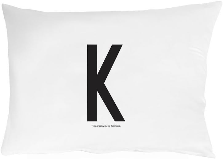 Design Letters Pillowcase 63x60 A-Z-K, White, One size