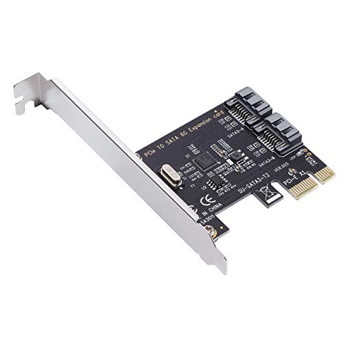 image for MHQJRH PCI Express SATA 3.0 Controller Card, 2-Port PCIe to SATA III 6
