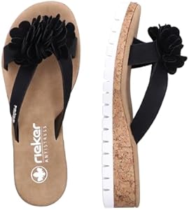 Rieker V4391 teenslippers voor dames, zwart, 41 EU