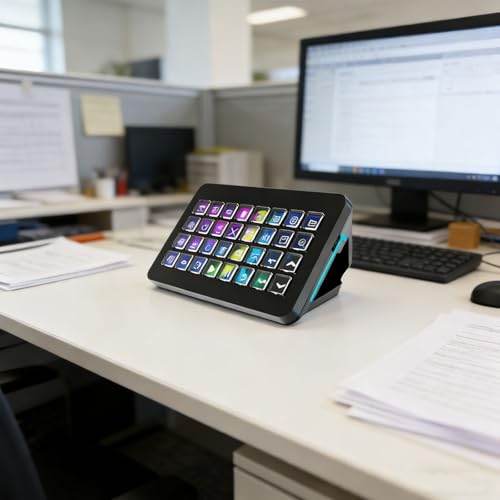 Clavier portable 32 macros avec console visuelle pour éliminer les raccourcis complexes