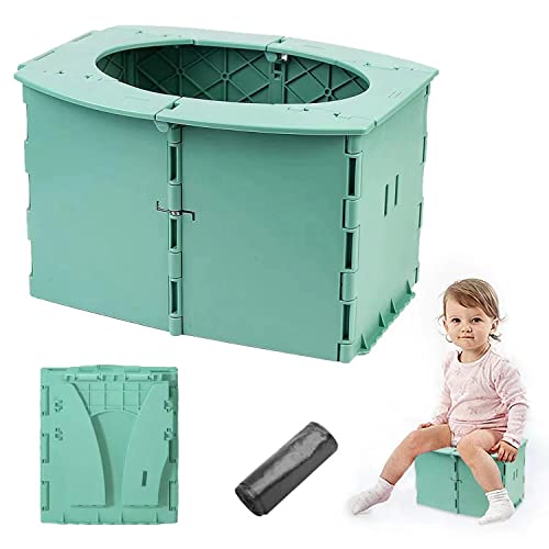 Toilettensitz faltbar,Faltbares töpfchen kinder,Reisetöpfchen für das Auto,Portable toilette für kinder,Passend für Kinder 1-3 Jahr (Grün) Cover